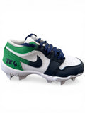Navy and Green Colorblend Jordan 1 Low Custom Cleats