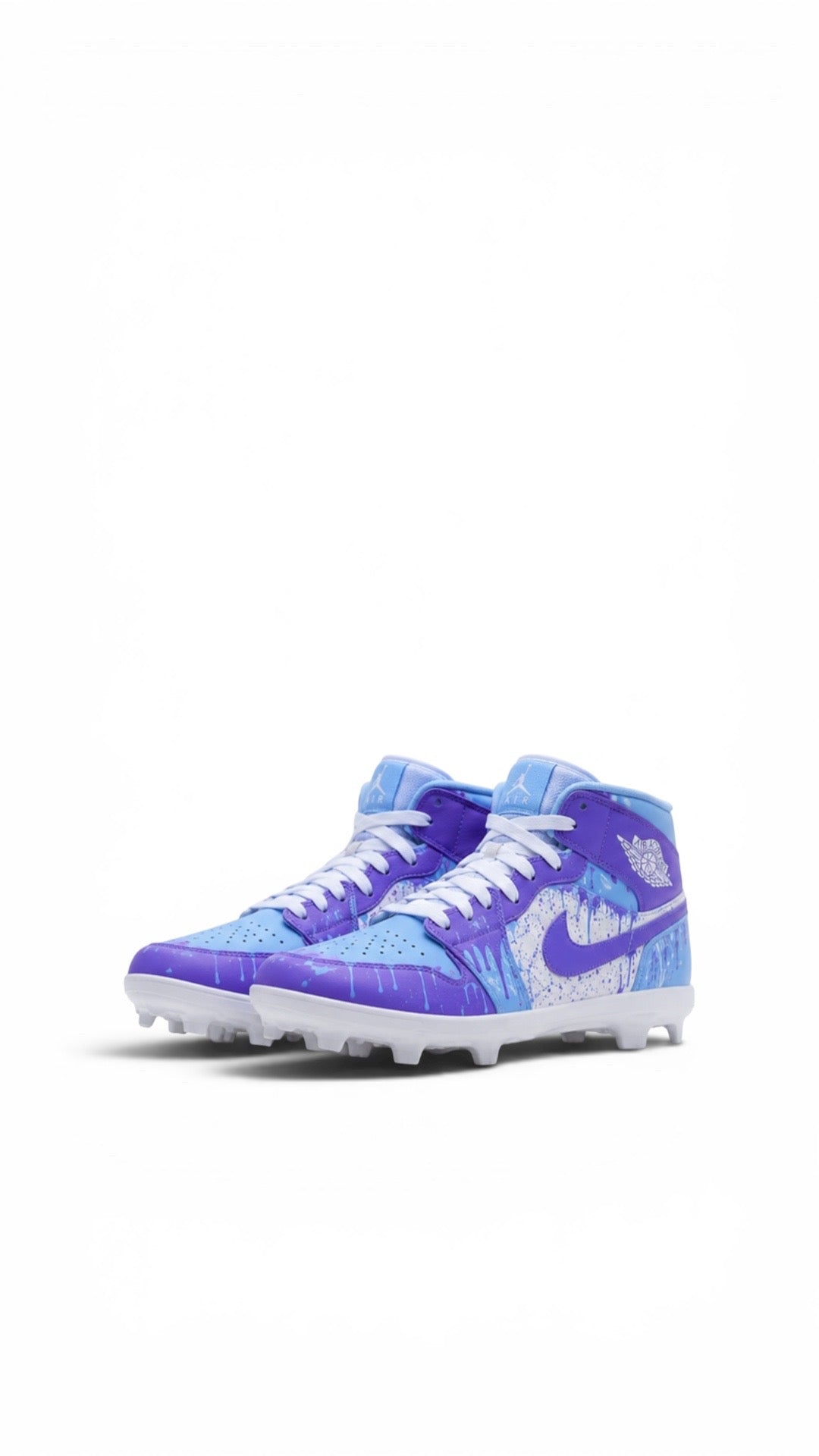 Drippy Purple Jordan 1 Custom Cleats